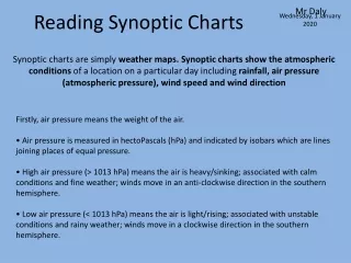 Reading Synoptic Charts