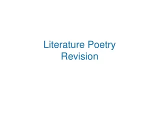 Literature Poetry Revision