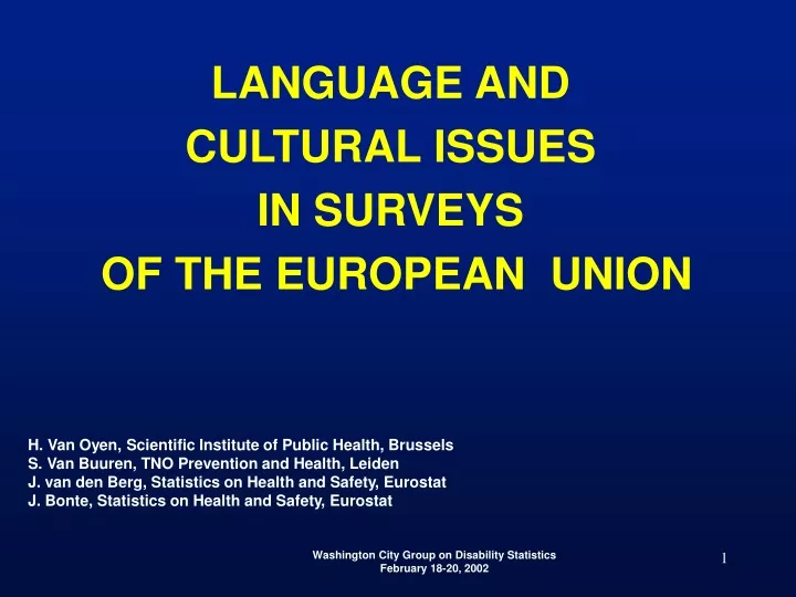 language and cultural issues in surveys
