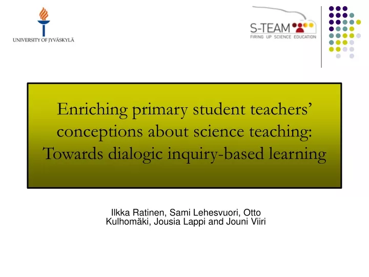 enriching primary student teachers conceptions