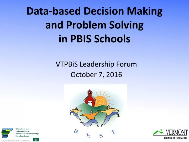 data based decision making and problem solving in pbis schools