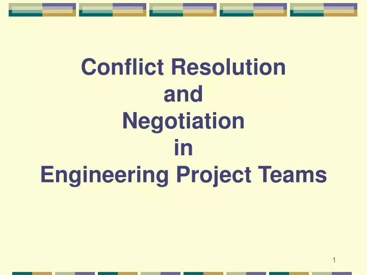 conflict resolution and negotiation in engineering project teams