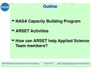 Overview of the NASA Applied Remote Sensing Training  (ARSET)  Program