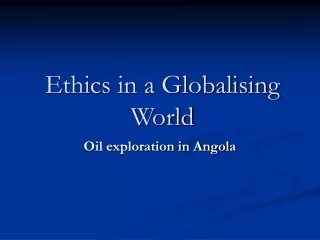 Ethics in a Globalising World