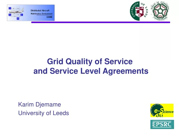 grid quality of service and service level agreements