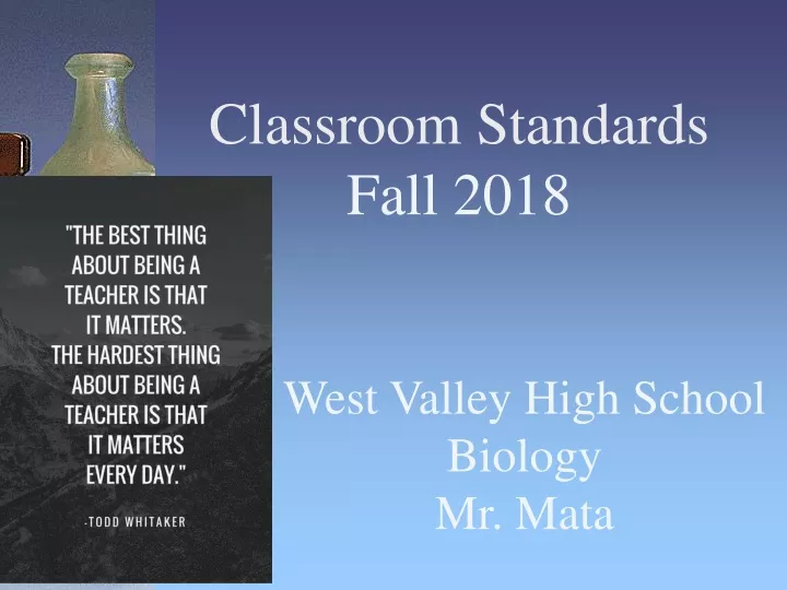 classroom standards fall 2018