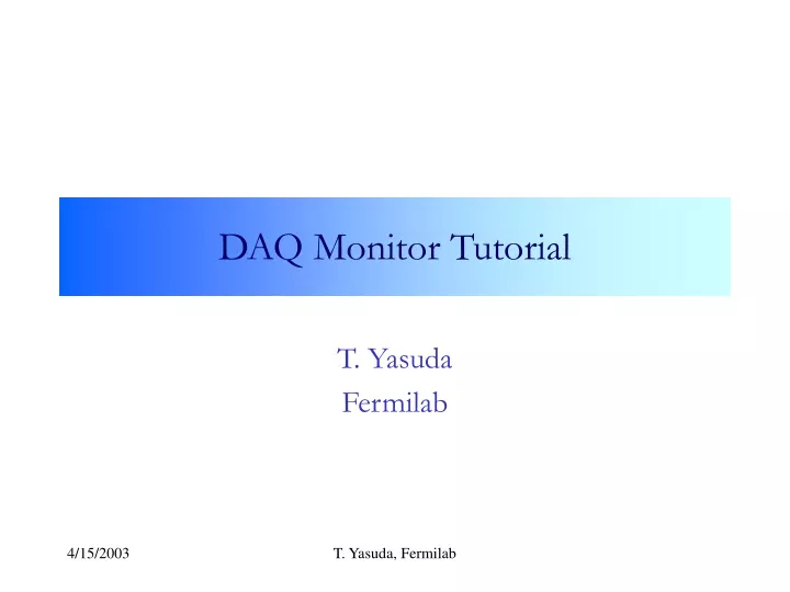 daq monitor tutorial