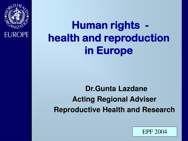 human rights health and reproduction in europe