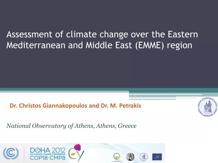 assessment of climate change over the eastern mediterranean and middle east emme region