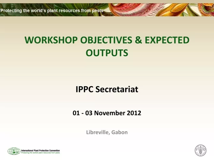 workshop objectives expected outputs