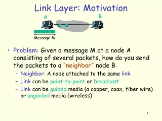 Link Layer: Motivation