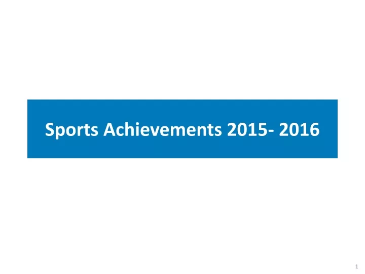 sports achievements 2015 2016