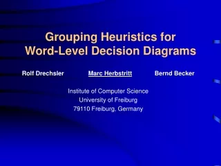 Grouping Heuristics for Word-Level Decision Diagrams