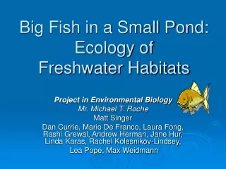 Big Fish in a Small Pond:  Ecology of  Freshwater Habitats