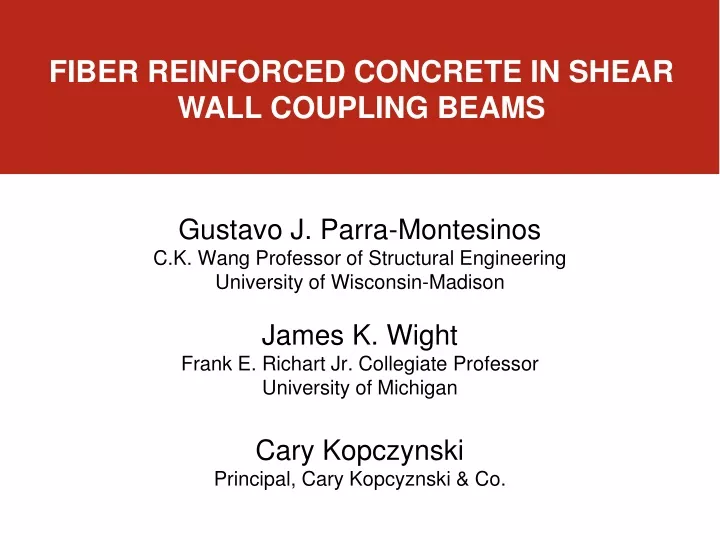fiber reinforced concrete in shear wall coupling
