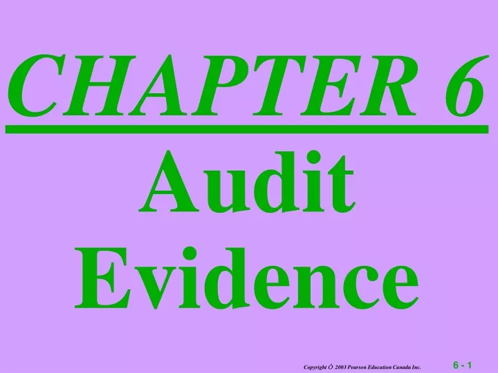 chapter 6 audit evidence