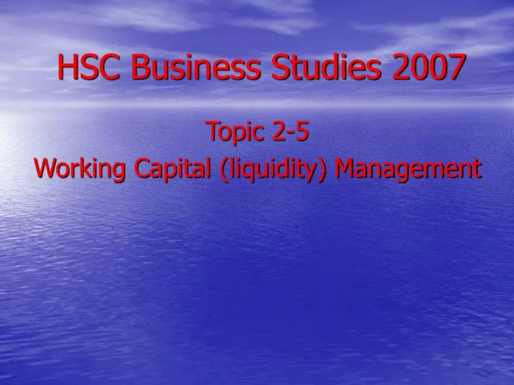hsc business studies 2007