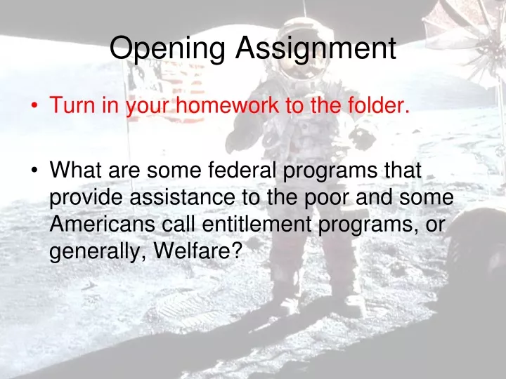 opening assignment