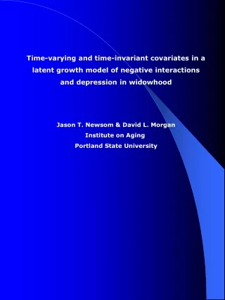 Introduction Increase in depressive symptoms following a loss common