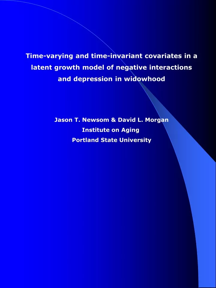 time varying and time invariant covariates