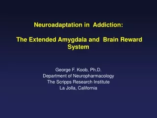 Neuroadaptation in  Addiction:  The Extended Amygdala and  Brain Reward System