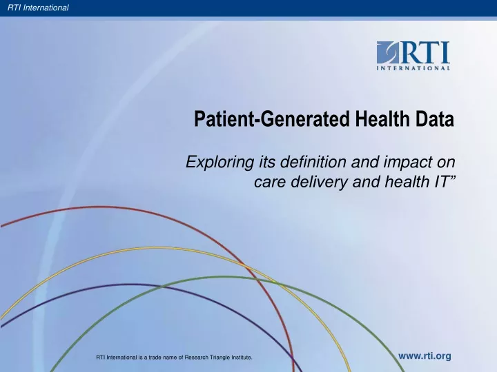 patient generated health data