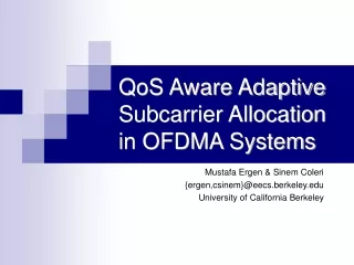QoS Aware Adaptive Subcarrier Allocation in OFDMA Systems