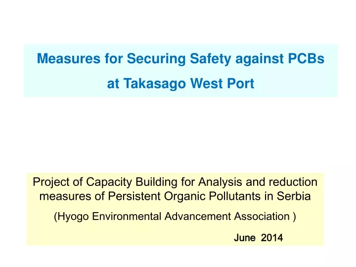 measures for securing safety against pcbs
