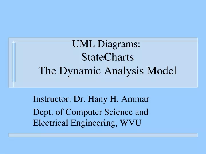 uml diagrams statecharts the dynamic analysis model