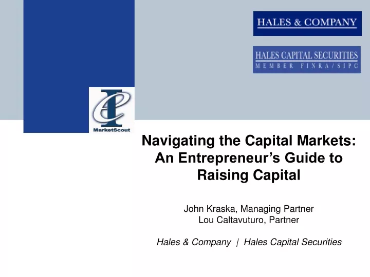 navigating the capital markets an entrepreneur