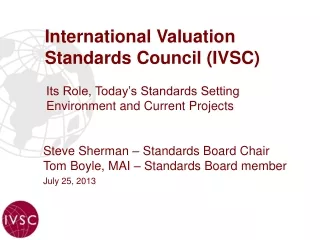 International Valuation Standards Council (IVSC)