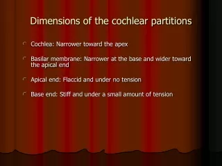 Dimensions of the cochlear partitions
