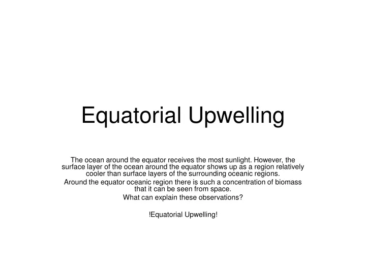 equatorial upwelling