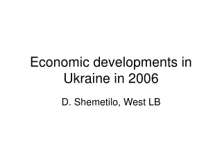 Economic developments in Ukraine in 2006