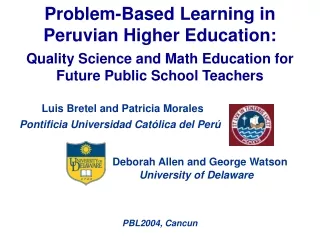 Problem-Based Learning in Peruvian Higher Education: