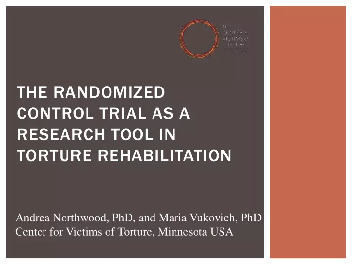 the randomized control trial as a research tool in torture rehabilitation