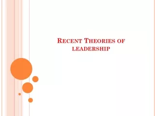 Recent Theories of leadership