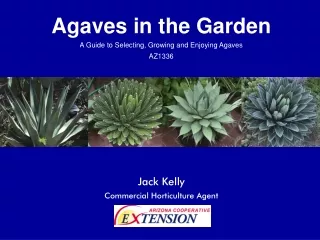 Agaves in the Garden A Guide to Selecting, Growing and Enjoying Agaves AZ1336 Jack Kelly