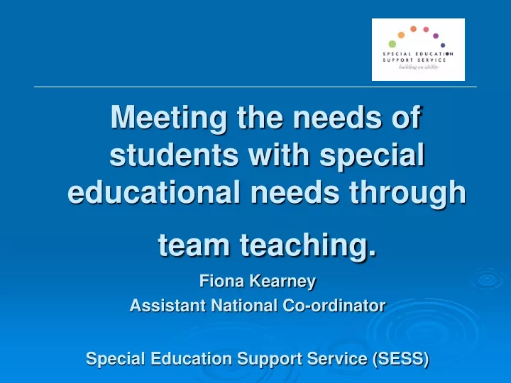 meeting the needs of students with special