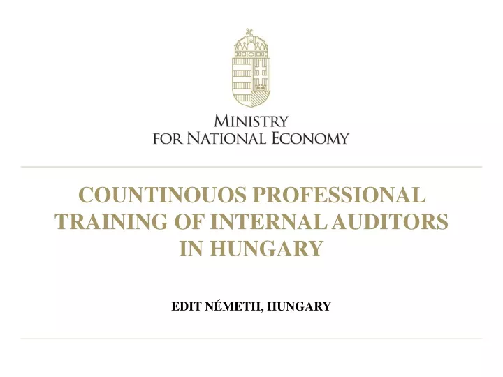 countinouos professional training of internal auditors in hungary
