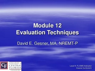 Module 12 Evaluation Techniques