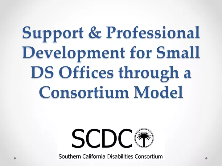 support professional development for small ds offices through a consortium model