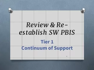 Review &amp; Re-establish SW PBIS