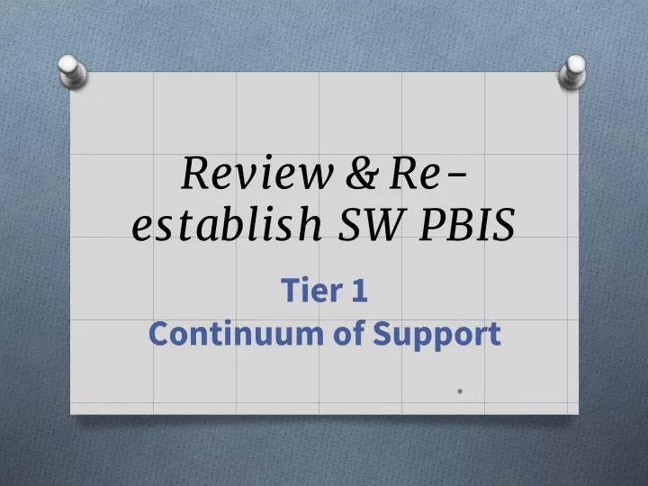 review re establish sw pbis