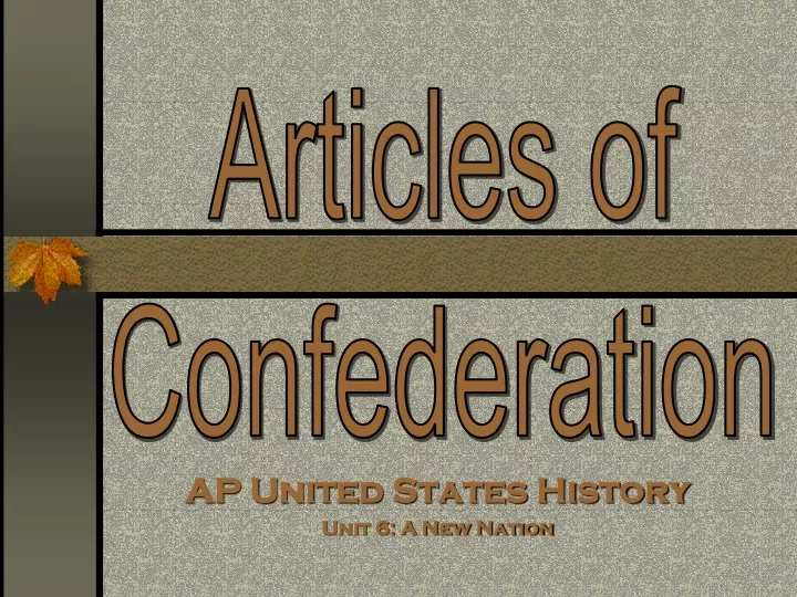 ap united states history unit 6 a new nation