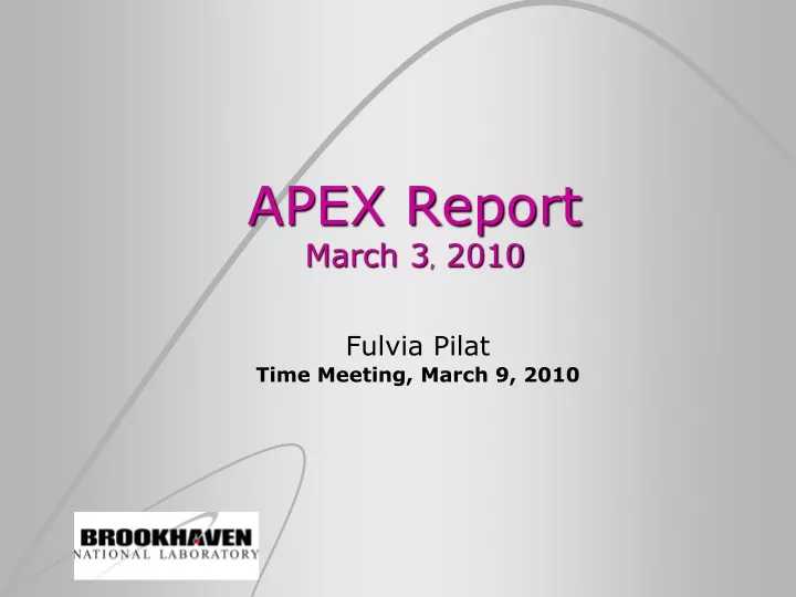 apex report march 3 2010