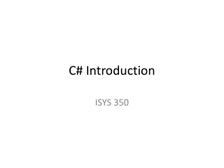 C# Introduction