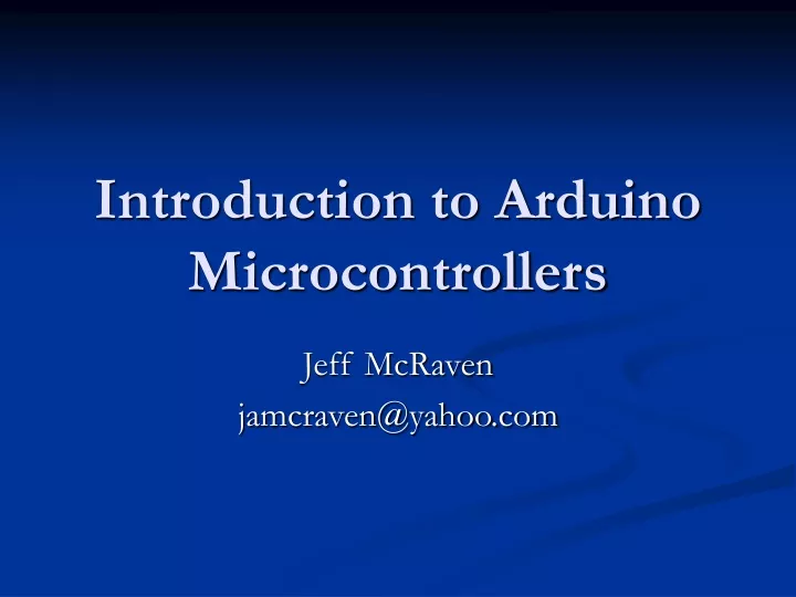 introduction to arduino microcontrollers