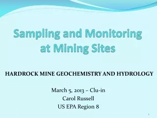 Sampling and Monitoring  at Mining Sites