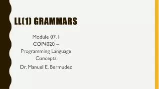 LL(1) grammars